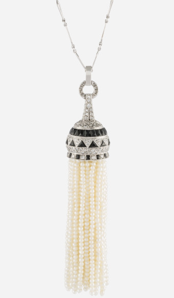 Diamond Art Deco Tassel Necklace