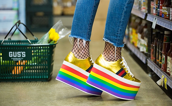gucci platform sneakers rainbow