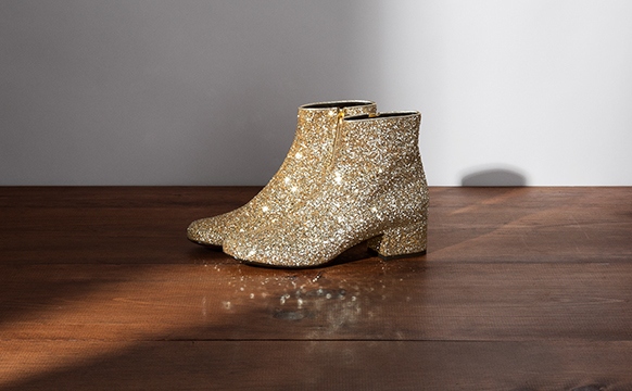 Saint Laurent Babies Glitter Boots | InStyle Laura Brown High Low Style Guide