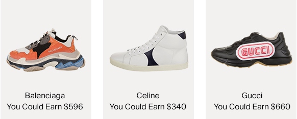 Balenciaga Triple S, Celine Triomphe Sneaker and Gucci Rhyton & How Much You Could Earn If You Sell