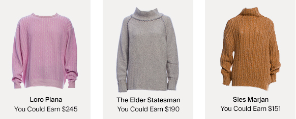 Cashmere Sweaters by Loro Piana, The Elder Statesman & Sies Marjan & How Much You Could Earn
